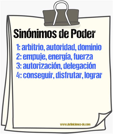 sinonimo de poder|sinónimos de poder español.